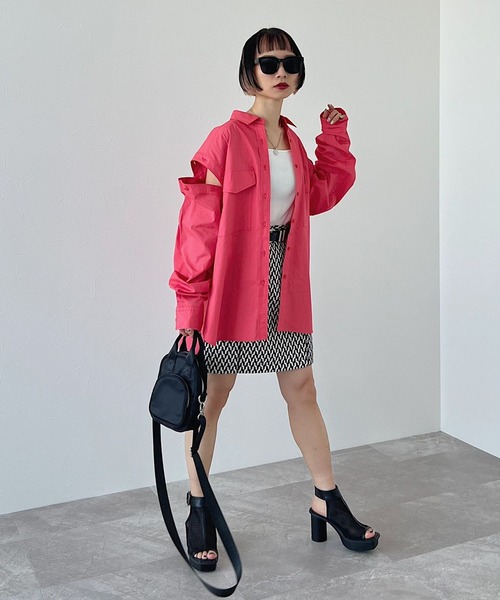 PAGEBOY（ページボーイ）の「CORE / スリーブレイヤードシャツ（シャツ/ブラウス・レディース・オフホワイト/ピンク・FREE）」の12枚目の写真