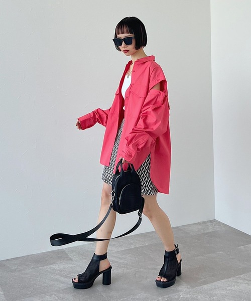 PAGEBOY（ページボーイ）の「CORE / スリーブレイヤードシャツ（シャツ/ブラウス・レディース・オフホワイト/ピンク・FREE）」の13枚目の写真