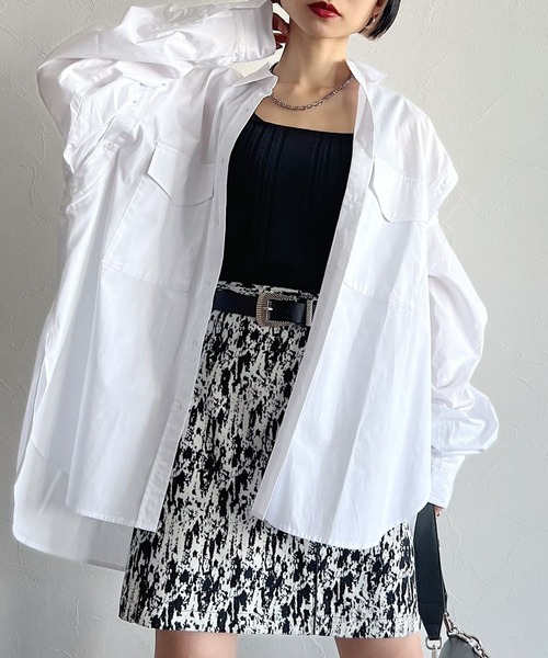 PAGEBOY（ページボーイ）の「CORE / スリーブレイヤードシャツ（シャツ/ブラウス・レディース・オフホワイト/ピンク・FREE）」の5枚目の写真