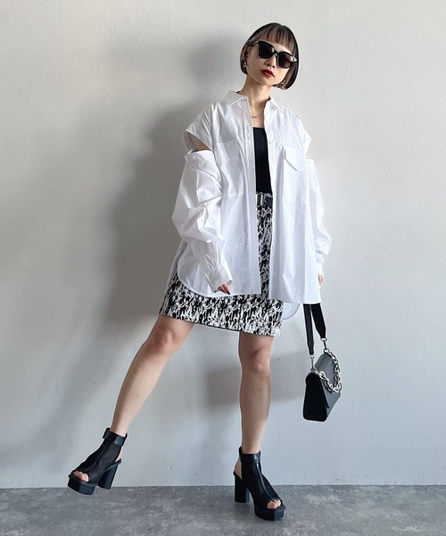 PAGEBOY（ページボーイ）の「CORE / スリーブレイヤードシャツ（シャツ/ブラウス・レディース・オフホワイト/ピンク・FREE）」の7枚目の写真