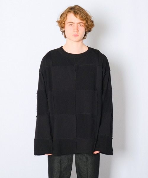 Wizzard（ウィザード）の「Wizzard ウィザード / SWITCHING CHECKERBOARD CREWNECK スウィッチングチェッカーボードクルーネックスウェット（スウェット・メンズ・グレー/レッド/ブラック・2/1）」の2枚目の写真