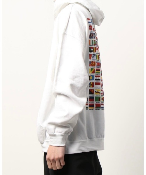 TENBOX(テンボックス)の「TENBOX/テンボックス/WORLD FLAG HOODIE/パーカー(パーカー・メンズ・ホワイト・X-LARGE/XX-LARGE)」の3枚目の写真