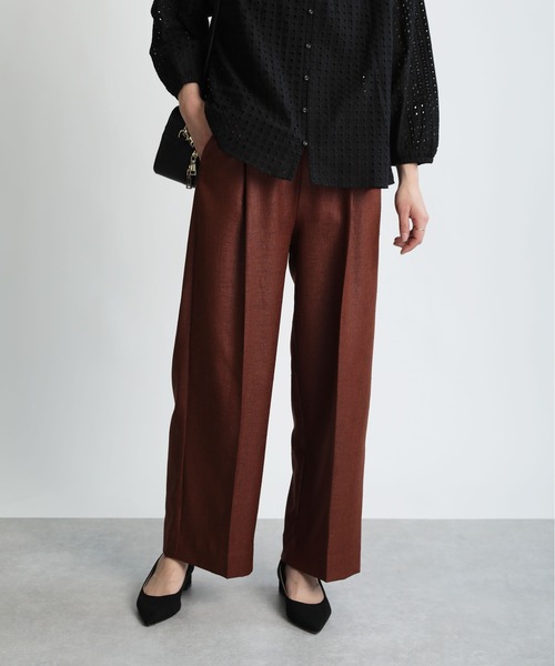 PICCIN（ピッチン）の「【日本製】リネンライクセンタープレスイージーワイドパンツ（その他パンツ・レディース・ブラック/ベージュ/ブラウン/エメラルド・S/M）」の14枚目の写真