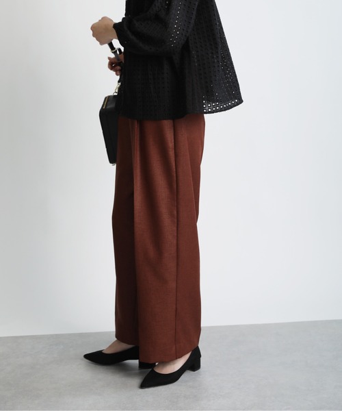 PICCIN（ピッチン）の「【日本製】リネンライクセンタープレスイージーワイドパンツ（その他パンツ・レディース・ブラック/ベージュ/ブラウン/エメラルド・S/M）」の15枚目の写真