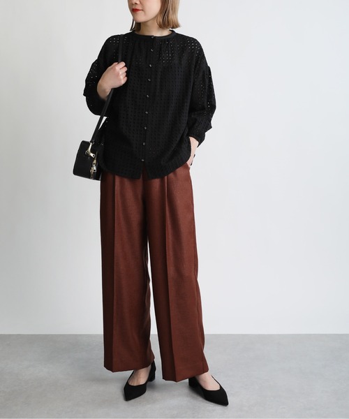 PICCIN（ピッチン）の「【日本製】リネンライクセンタープレスイージーワイドパンツ（その他パンツ・レディース・ブラック/ベージュ/ブラウン/エメラルド・S/M）」の17枚目の写真