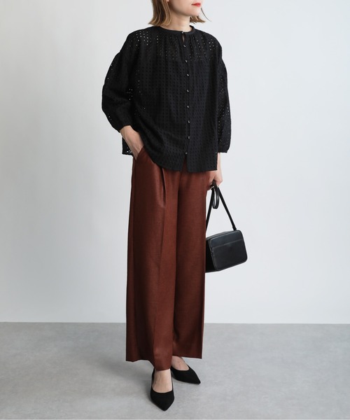 PICCIN（ピッチン）の「【日本製】リネンライクセンタープレスイージーワイドパンツ（その他パンツ・レディース・ブラック/ベージュ/ブラウン/エメラルド・S/M）」の21枚目の写真