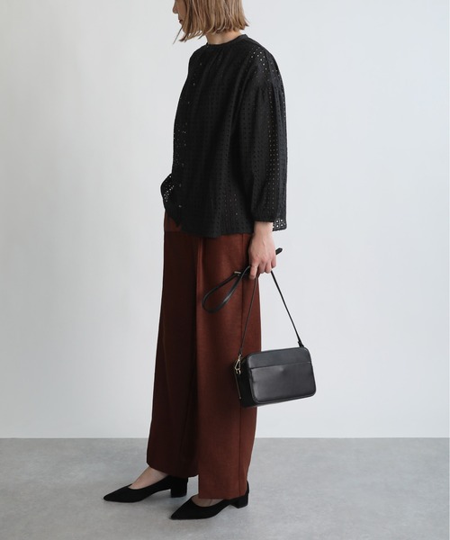 PICCIN（ピッチン）の「【日本製】リネンライクセンタープレスイージーワイドパンツ（その他パンツ・レディース・ブラック/ベージュ/ブラウン/エメラルド・S/M）」の20枚目の写真