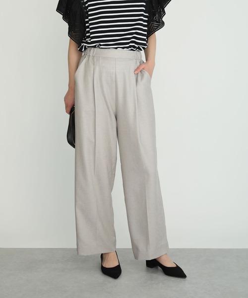 PICCIN（ピッチン）の「【日本製】リネンライクセンタープレスイージーワイドパンツ（その他パンツ・レディース・ブラック/ベージュ/ブラウン/エメラルド・S/M）」の22枚目の写真