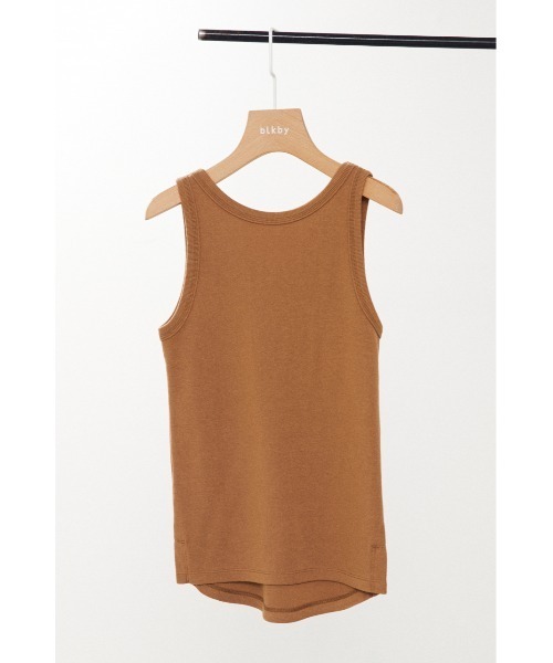 BLACK BY MOUSSY（ブラックバイマウジー）の「back round tanktop（バックラウンドタンクトップ）（タンクトップ・レディース・ブルー/ライトブラウン/ライトブラック/オフホワイト/ブラック/ホワイト/ライトブルー・FREE）」の5枚目の写真