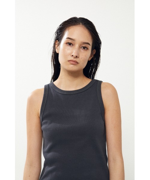 BLACK BY MOUSSY（ブラックバイマウジー）の「back round tanktop（バックラウンドタンクトップ）（タンクトップ・レディース・ブルー/ライトブラウン/ライトブラック/オフホワイト/ブラック/ホワイト/ライトブルー・FREE）」の19枚目の写真