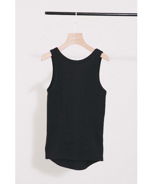 BLACK BY MOUSSY（ブラックバイマウジー）の「back round tanktop（バックラウンドタンクトップ）（タンクトップ・レディース・ブルー/ライトブラウン/ライトブラック/オフホワイト/ブラック/ホワイト/ライトブルー・FREE）」の11枚目の写真