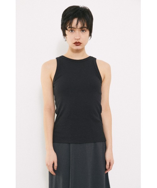 BLACK BY MOUSSY（ブラックバイマウジー）の「back round tanktop（バックラウンドタンクトップ）（タンクトップ・レディース・ブルー/ライトブラウン/ライトブラック/オフホワイト/ブラック/ホワイト/ライトブルー・FREE）」の13枚目の写真