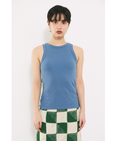 BLACK BY MOUSSY（ブラックバイマウジー）の「back round tanktop（バックラウンドタンクトップ）（タンクトップ・レディース・ブルー/ライトブラウン/ライトブラック/オフホワイト/ブラック/ホワイト/ライトブルー・FREE）」の15枚目の写真