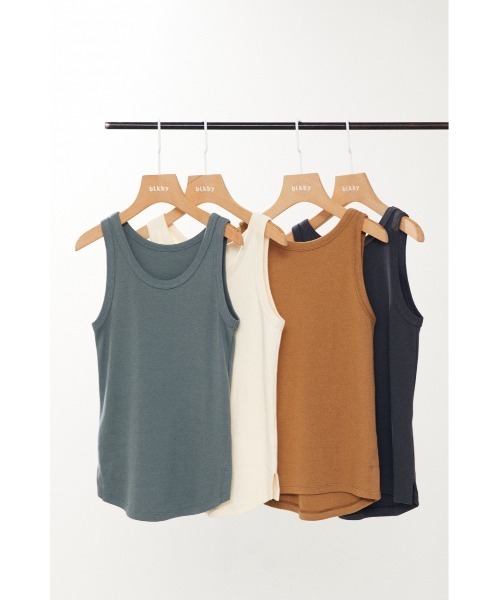 BLACK BY MOUSSY（ブラックバイマウジー）の「back round tanktop（バックラウンドタンクトップ）（タンクトップ・レディース・ブルー/ライトブラウン/ライトブラック/オフホワイト/ブラック/ホワイト/ライトブルー・FREE）」の18枚目の写真