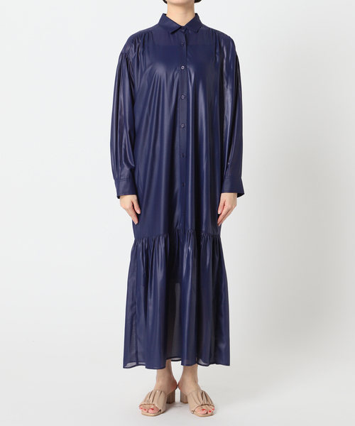 B.C STOCK（ベーセーストック）の「チンツギャザーワンピース◆（ワンピース・レディース・ブラック/ネイビー/キャメル・FREE）」の7枚目の写真