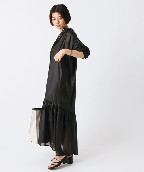 B.C STOCK（ベーセーストック）の「チンツギャザーワンピース◆（ワンピース・レディース・ブラック/ネイビー/キャメル・FREE）」の11枚目の写真