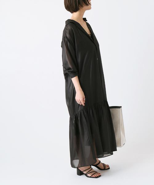 B.C STOCK（ベーセーストック）の「チンツギャザーワンピース◆（ワンピース・レディース・ブラック/ネイビー/キャメル・FREE）」の13枚目の写真