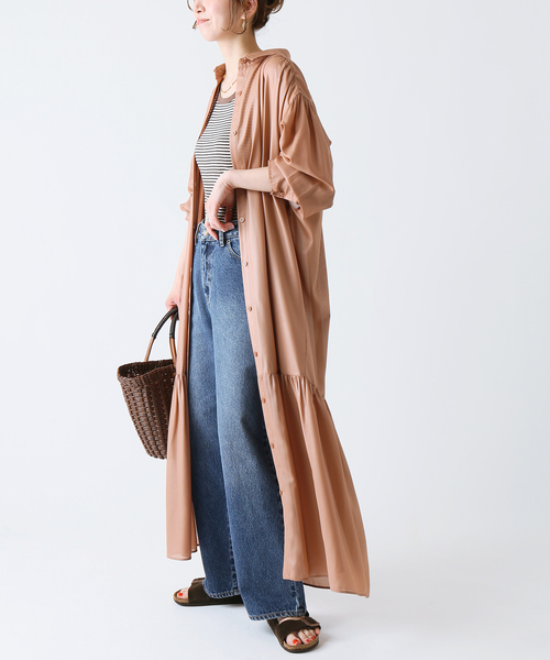 B.C STOCK（ベーセーストック）の「チンツギャザーワンピース◆（ワンピース・レディース・ブラック/ネイビー/キャメル・FREE）」の15枚目の写真