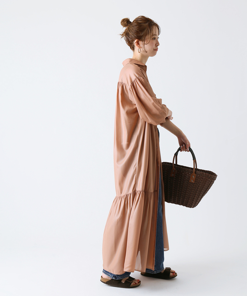 B.C STOCK（ベーセーストック）の「チンツギャザーワンピース◆（ワンピース・レディース・ブラック/ネイビー/キャメル・FREE）」の17枚目の写真