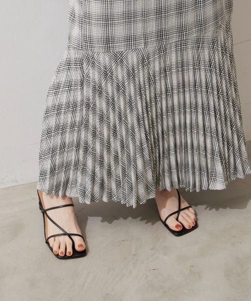 アンドマリー チェック プリーツスカート ANDMARY】Coco check pleats skirt