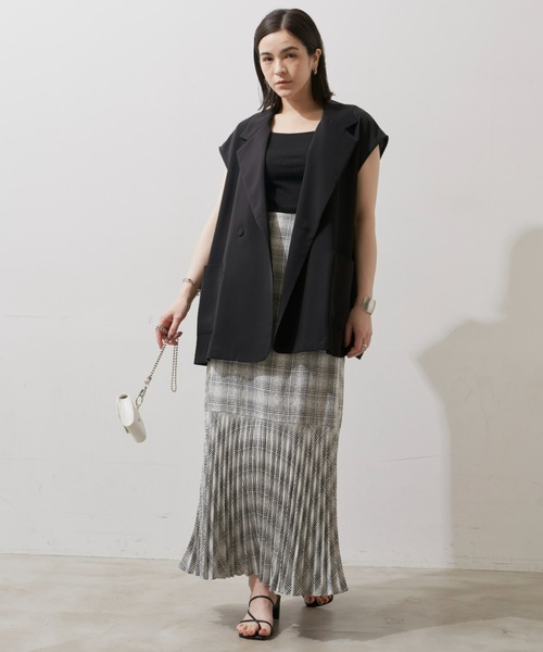 アンドマリー チェック プリーツスカート ANDMARY】Coco check pleats skirt