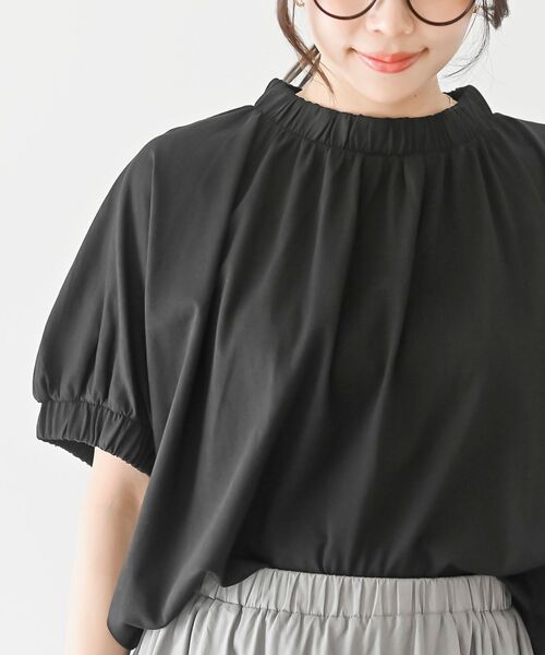 rps（アールピーエス）の「ネック＆スリーブゴム使いＴシャツ（Tシャツ/カットソー・レディース・チャコールグレー/ブラック/オフホワイト/グレイッシュベージュ/ブルー/パープル・M/フリー）」の20枚目の写真