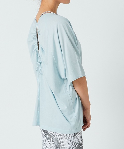 Julier Yoga and Relax(ジュリエヨガアンドリラックス)の「Julier リヨセルコットンソフト天竺バックギャザープルオーバー/エコ(Tシャツ/カットソー・レディース・ホワイト/ベージュ/ネイビー/ミント・FREE)」の20枚目の写真