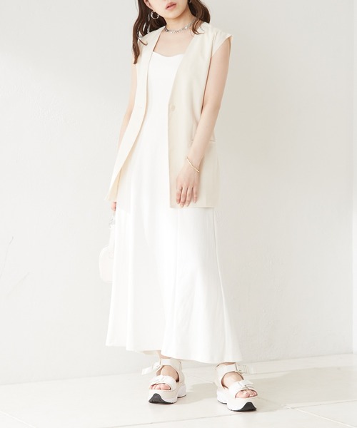 Chico（チコ）の「バックカシュクールベルト付きジャケットベスト（ノーカラージャケット・レディース・ホワイト/ブラック/ピンク・FREE）」の21枚目の写真