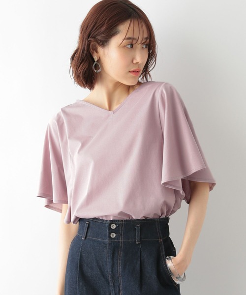 GLOBAL WORK（グローバルワーク）の「快適2WAYフレアスリーブプルオーバー/274457（Tシャツ/カットソー・レディース・ブラック/オフホワイト/スモークピンク/カーキ/グレイッシュブルー/グリーン系その他3・MEDIUM/LARGE）」の6枚目の写真