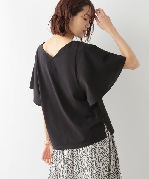 GLOBAL WORK（グローバルワーク）の「快適2WAYフレアスリーブプルオーバー/274457（Tシャツ/カットソー・レディース・ブラック/オフホワイト/スモークピンク/カーキ/グレイッシュブルー/グリーン系その他3・MEDIUM/LARGE）」の3枚目の写真