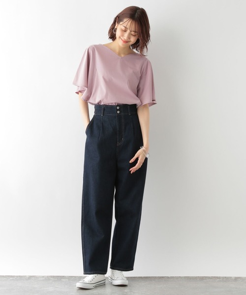 GLOBAL WORK（グローバルワーク）の「快適2WAYフレアスリーブプルオーバー/274457（Tシャツ/カットソー・レディース・ブラック/オフホワイト/スモークピンク/カーキ/グレイッシュブルー/グリーン系その他3・MEDIUM/LARGE）」の17枚目の写真