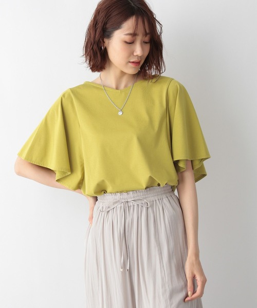 GLOBAL WORK（グローバルワーク）の「快適2WAYフレアスリーブプルオーバー/274457（Tシャツ/カットソー・レディース・ブラック/オフホワイト/スモークピンク/カーキ/グレイッシュブルー/グリーン系その他3・MEDIUM/LARGE）」の8枚目の写真