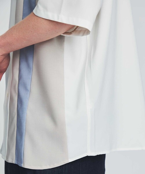 SHAREEF（シャリーフ）の「STUDIOUS別注 S/S SH(切り替え)（シャツ/ブラウス・メンズ・ホワイト/ブラック/ブルー・2/1）」の13枚目の写真