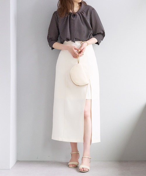 natural couture(ナチュラルクチュール)の「ほど良い肌見せが今年らしい WEB限定サイズ有り/ミニ裏付きハイウエストスリットスカート(スカート・レディース・ピンク/モカ/ブラック/アイボリー・SMALL/MEDIUM)」の8枚目の写真