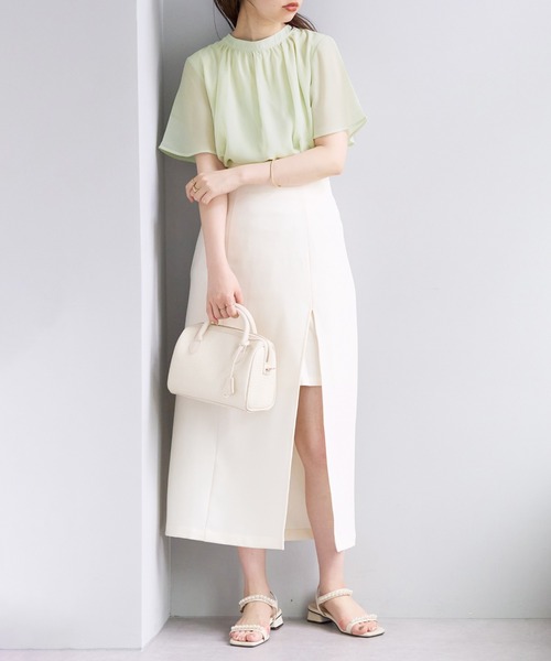 natural couture(ナチュラルクチュール)の「ほど良い肌見せが今年らしい WEB限定サイズ有り/ミニ裏付きハイウエストスリットスカート(スカート・レディース・ピンク/モカ/ブラック/アイボリー・SMALL/MEDIUM)」の11枚目の写真