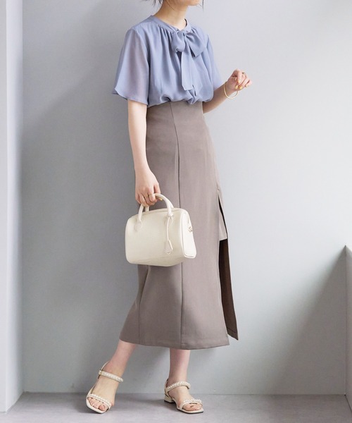natural couture(ナチュラルクチュール)の「ほど良い肌見せが今年らしい WEB限定サイズ有り/ミニ裏付きハイウエストスリットスカート(スカート・レディース・ピンク/モカ/ブラック/アイボリー・SMALL/MEDIUM)」の19枚目の写真