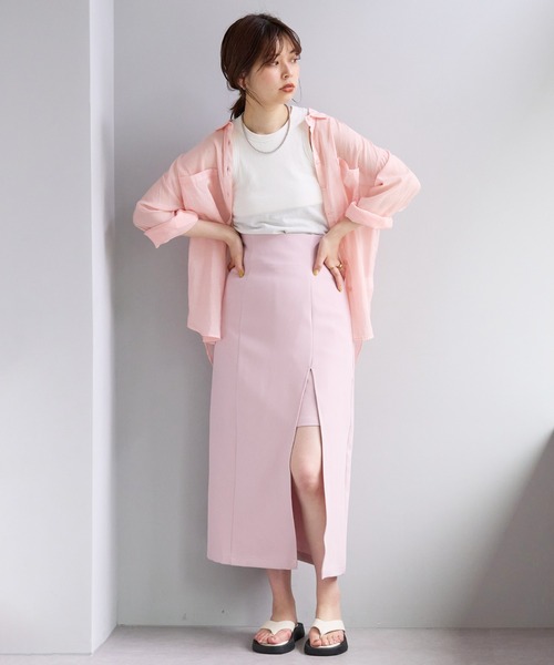 natural couture(ナチュラルクチュール)の「ほど良い肌見せが今年らしい WEB限定サイズ有り/ミニ裏付きハイウエストスリットスカート(スカート・レディース・ピンク/モカ/ブラック/アイボリー・SMALL/MEDIUM)」の22枚目の写真