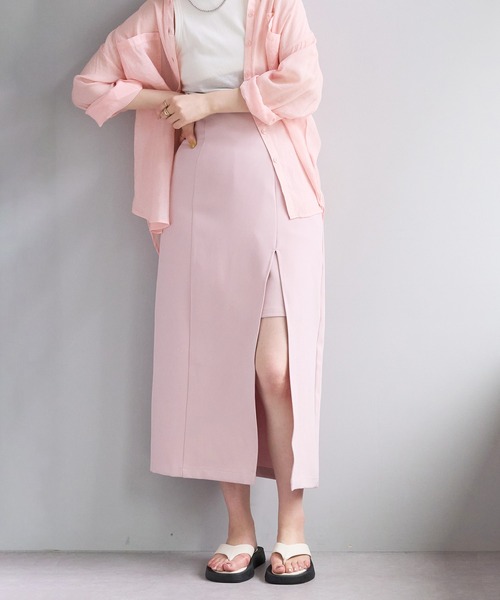 natural couture(ナチュラルクチュール)の「ほど良い肌見せが今年らしい WEB限定サイズ有り/ミニ裏付きハイウエストスリットスカート(スカート・レディース・ピンク/モカ/ブラック/アイボリー・SMALL/MEDIUM)」の20枚目の写真
