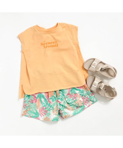 BREEZE（ブリーズ）の「/タックスリーブTシャツ（Tシャツ/カットソー・キッズ・チャコール/サックスブルー/オレンジ・100/110/120/130/150/90/140）」の4枚目の写真