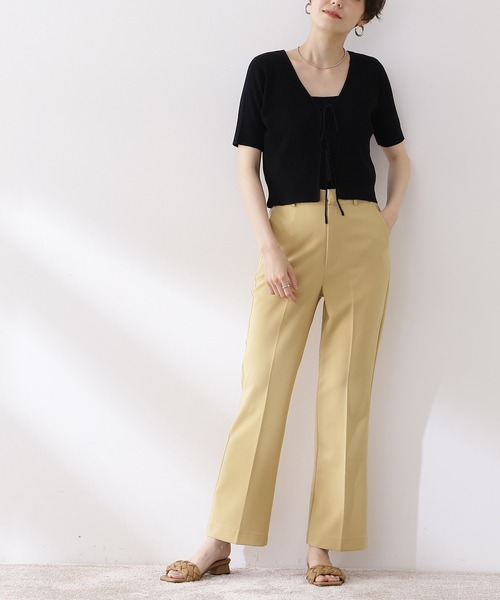 N.（N. Natural Beauty Basic）（エヌエヌナチュラルビューティーベーシック）の「センタープレスフレアパンツ（その他パンツ・レディース・ブラック/イエロー/レッド/ブルー・MEDIUM）」の3枚目の写真