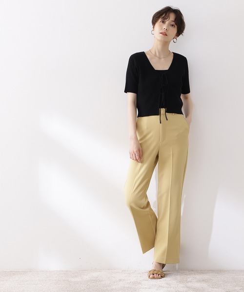 N.（N. Natural Beauty Basic）（エヌエヌナチュラルビューティーベーシック）の「センタープレスフレアパンツ（その他パンツ・レディース・ブラック/イエロー/レッド/ブルー・MEDIUM）」の9枚目の写真