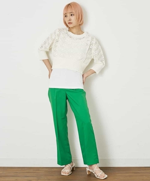 A de a.v.v（アードアー・ヴェ・ヴェ）の「フリルレースニット（ニット/セーター・レディース・パープル/ホワイト・39）」の2枚目の写真