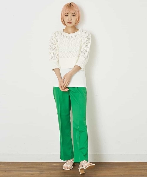 A de a.v.v（アードアー・ヴェ・ヴェ）の「フリルレースニット（ニット/セーター・レディース・パープル/ホワイト・39）」の8枚目の写真