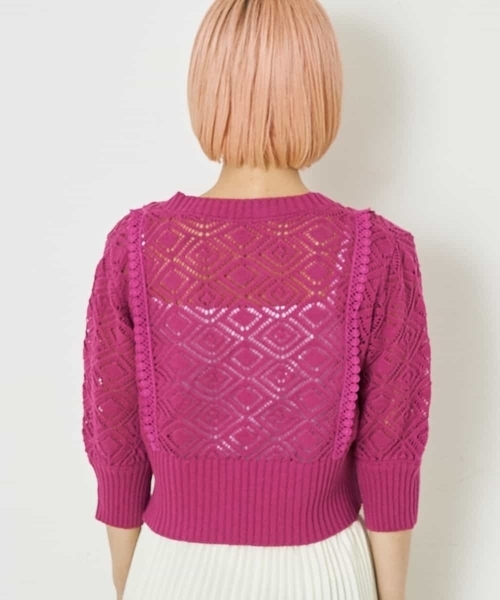 A de a.v.v（アードアー・ヴェ・ヴェ）の「フリルレースニット（ニット/セーター・レディース・パープル/ホワイト・39）」の17枚目の写真