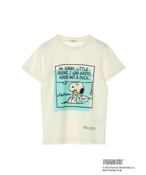 koe（コエ）の「【PEANUTS】スヌーピーTシャツ*（Tシャツ/カットソー・キッズ・ホワイト/ブラウン/オフホワイト/カーキ/イエロー/グレイッシュベージュ・100/110/120/130）」の8枚目の写真