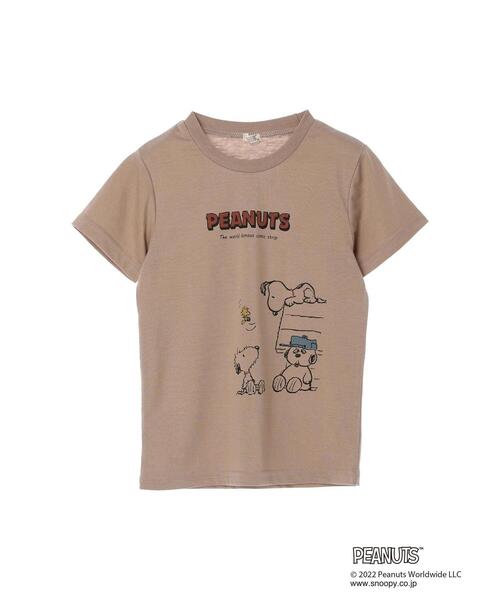 koe（コエ）の「【PEANUTS】スヌーピーTシャツ*（Tシャツ/カットソー・キッズ・ホワイト/ブラウン/オフホワイト/カーキ/イエロー/グレイッシュベージュ・100/110/120/130）」の10枚目の写真
