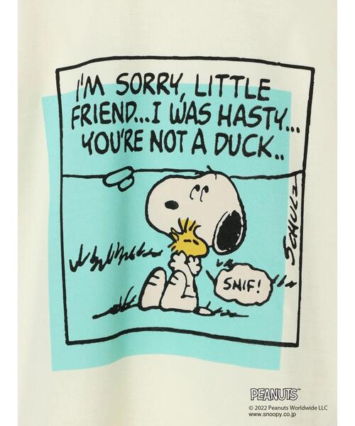 koe（コエ）の「【PEANUTS】スヌーピーTシャツ*（Tシャツ/カットソー・キッズ・ホワイト/ブラウン/オフホワイト/カーキ/イエロー/グレイッシュベージュ・100/110/120/130）」の21枚目の写真