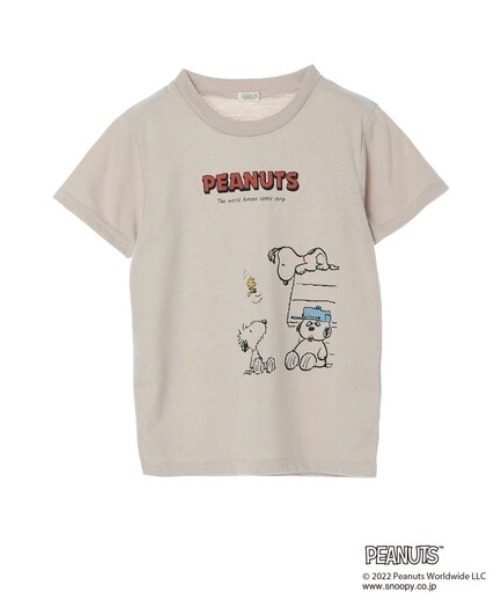 koe（コエ）の「【PEANUTS】スヌーピーTシャツ*（Tシャツ/カットソー・キッズ・ホワイト/ブラウン/オフホワイト/カーキ/イエロー/グレイッシュベージュ・100/110/120/130）」の4枚目の写真