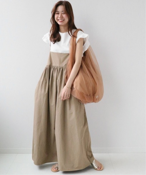 【美品】ジャーナルスタンダード　レリューム　フリルT サロペットのみ　ブラック JOURNAL STANDARD relume（ジャーナルスタンダード レリューム