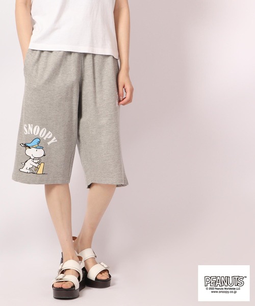 PEANUTS(ピーナッツ)の「PEANUTS スヌーピー 裏毛 スウェット ハーフパンツ(その他パンツ・メンズ・ネイビー/チャコール/杢グレー/スモークピンク/グレイッシュブルー/オートミール・M/L/LL)」の15枚目の写真
